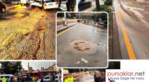 Sel zor anlar yaşattı yollar göl oldu