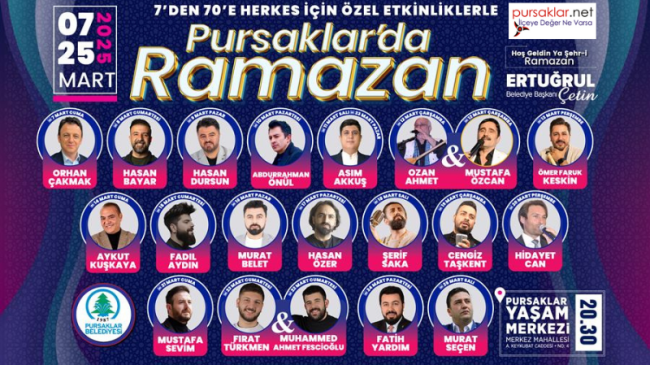 Pursaklar’da Ramazan Etkinlikleri özel misafirleri ile başlıyor